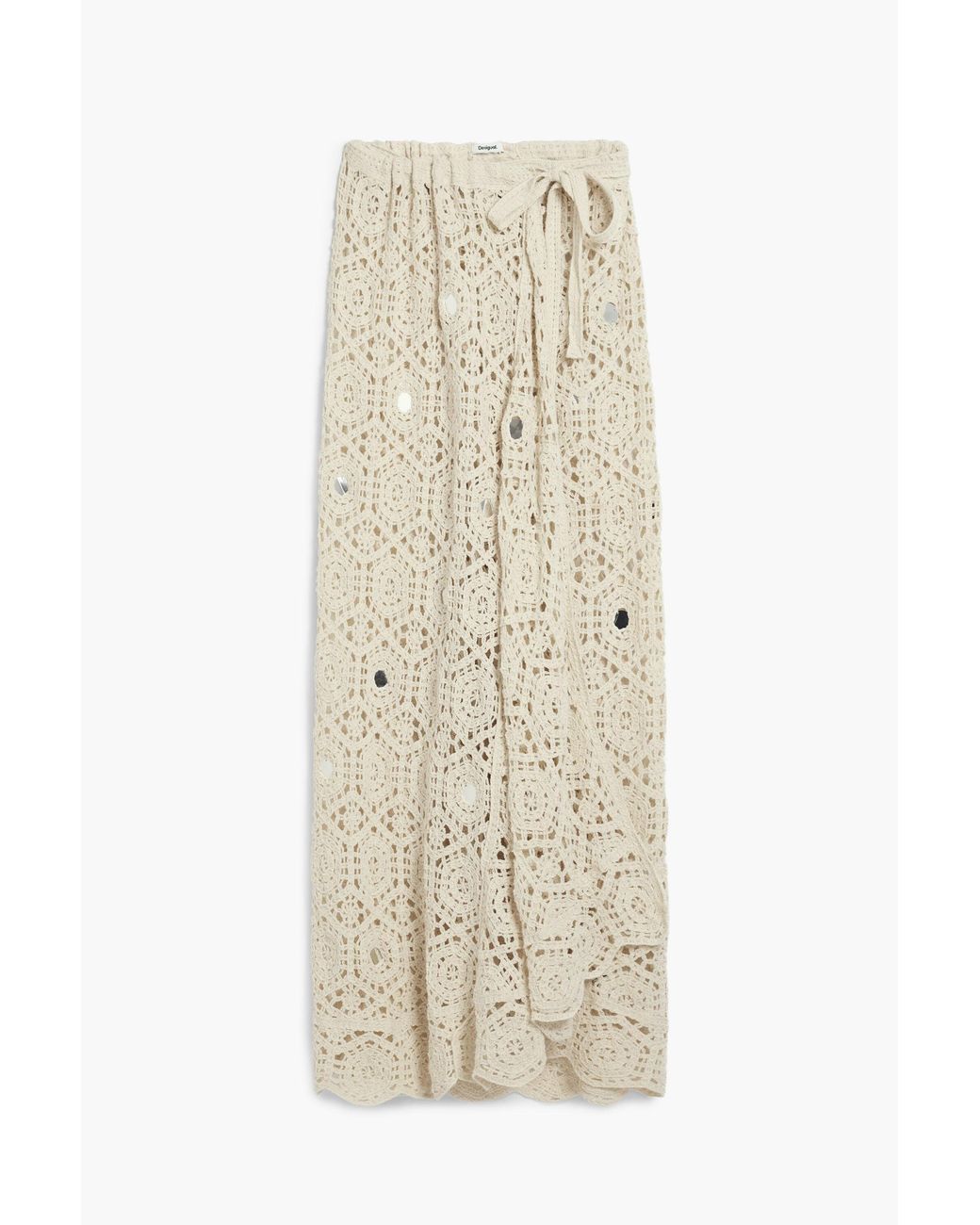 Desigual Blue Long Crochet Sarong