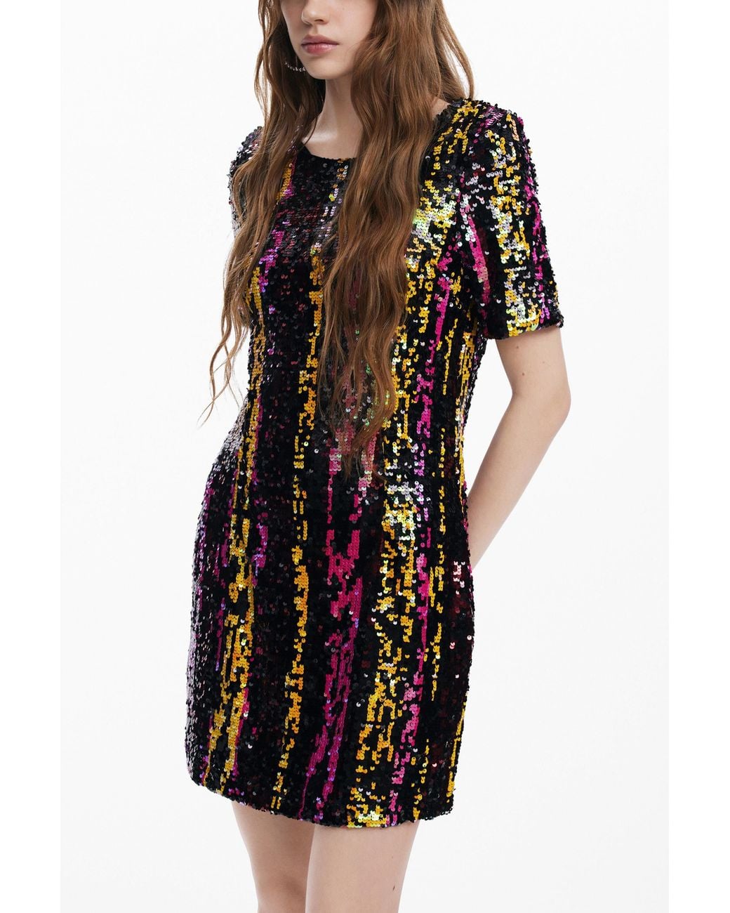 Desigual Multicolor Sequin Short Dress, Polyester