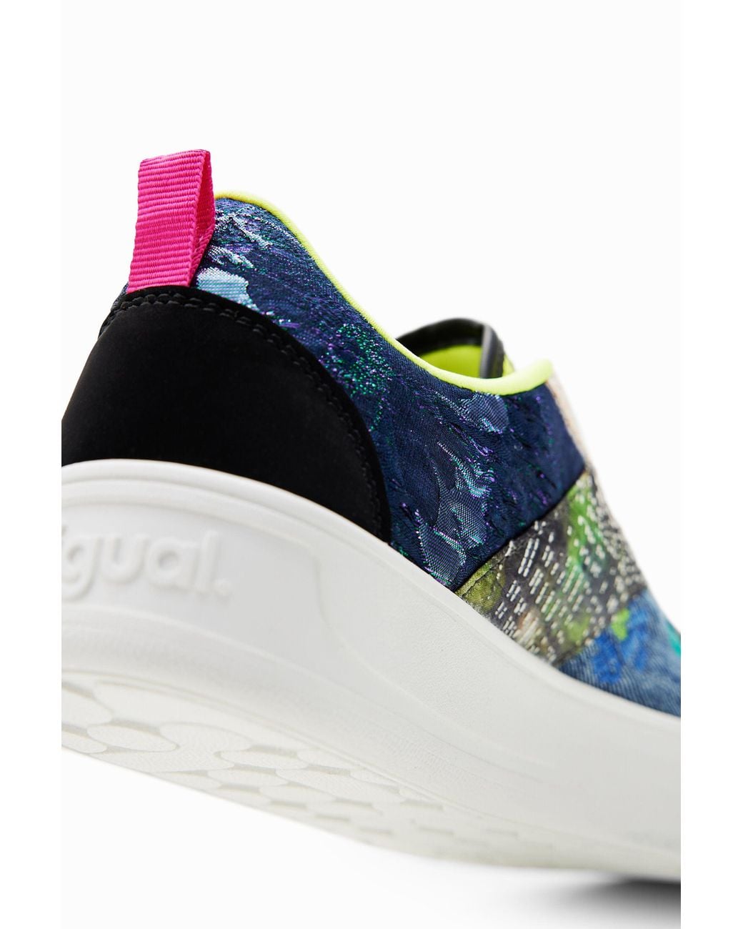 Desigual Blue Patchwork Platform Sneakers