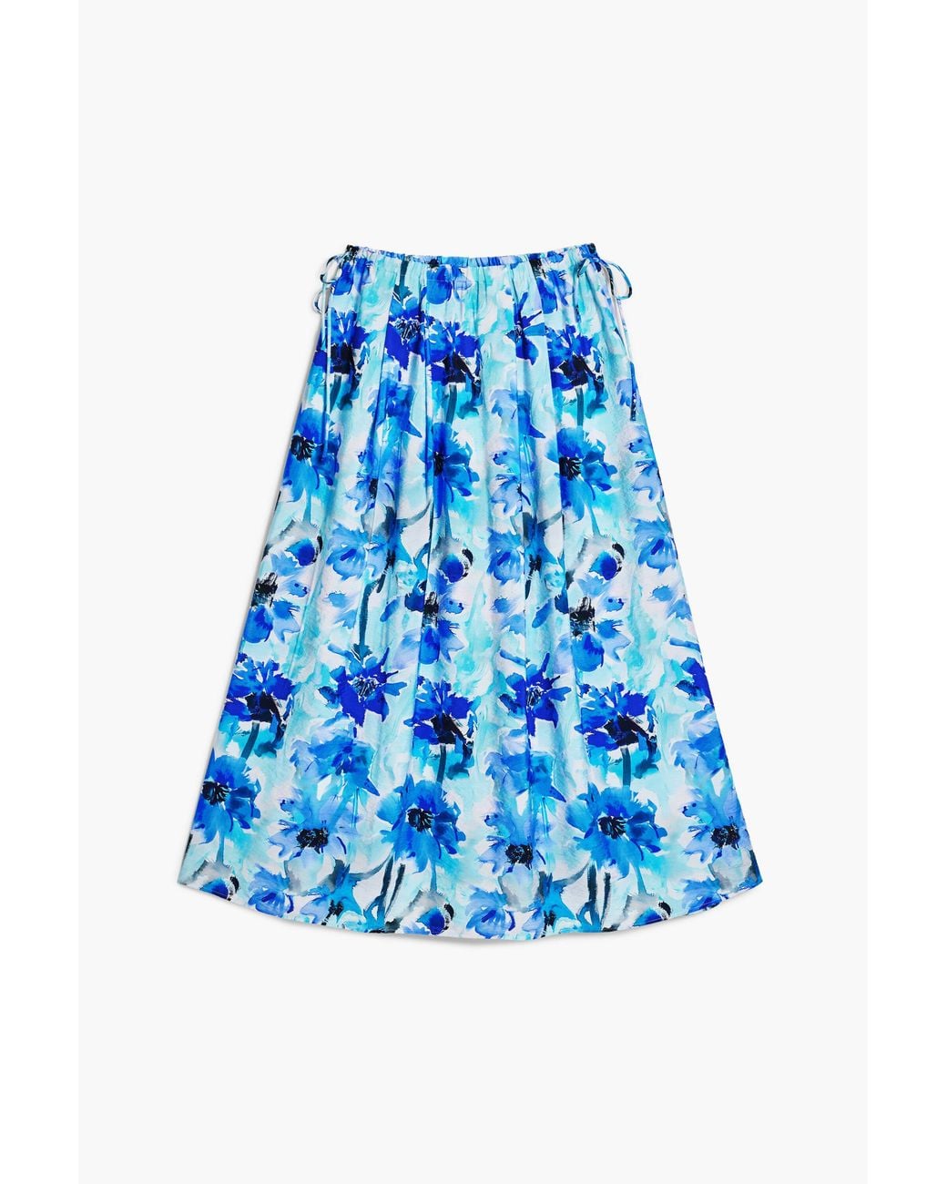 Desigual Blue Floral A-Line Midi Skirt