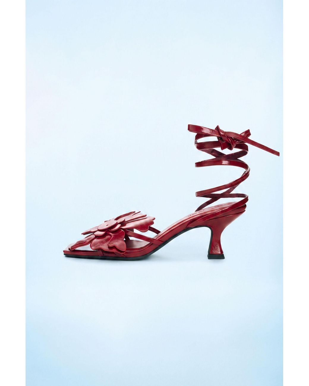 Desigual Red Floral Appliqué Sandal, Polyurethane