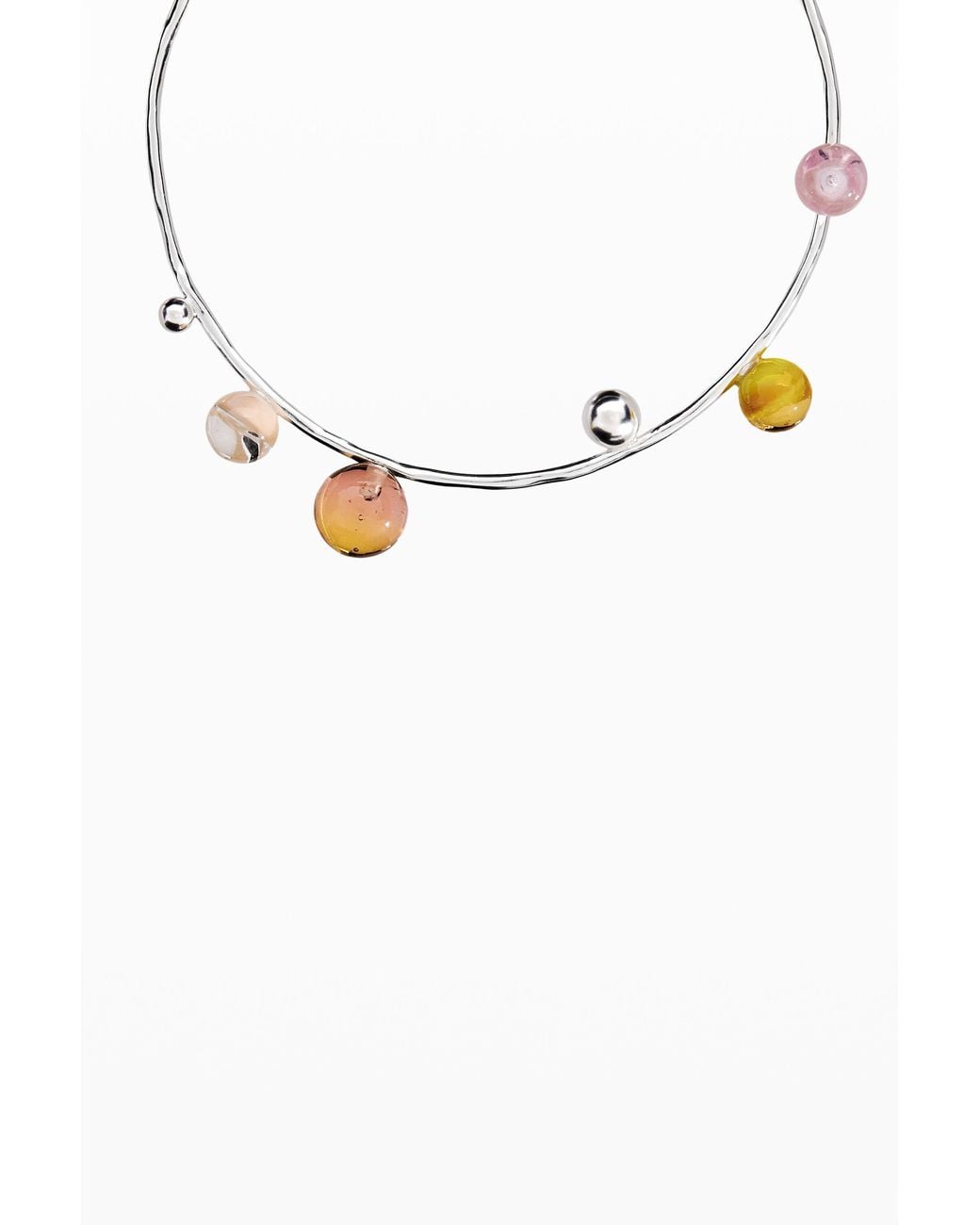 Desigual White Zalio Multiball Pendant