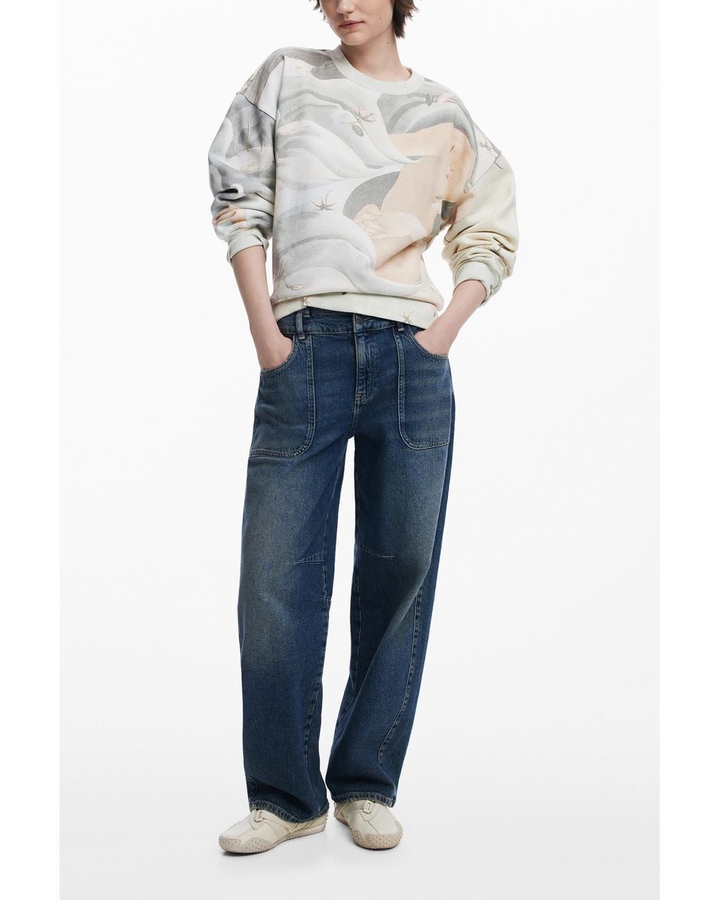 Desigual Blue Arty Print Sweatshirt