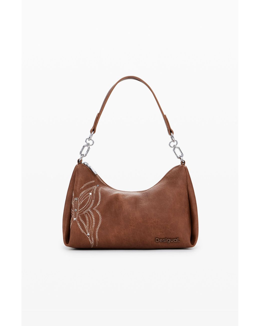 Desigual Brown Butterfly Handbag, Polyurethane