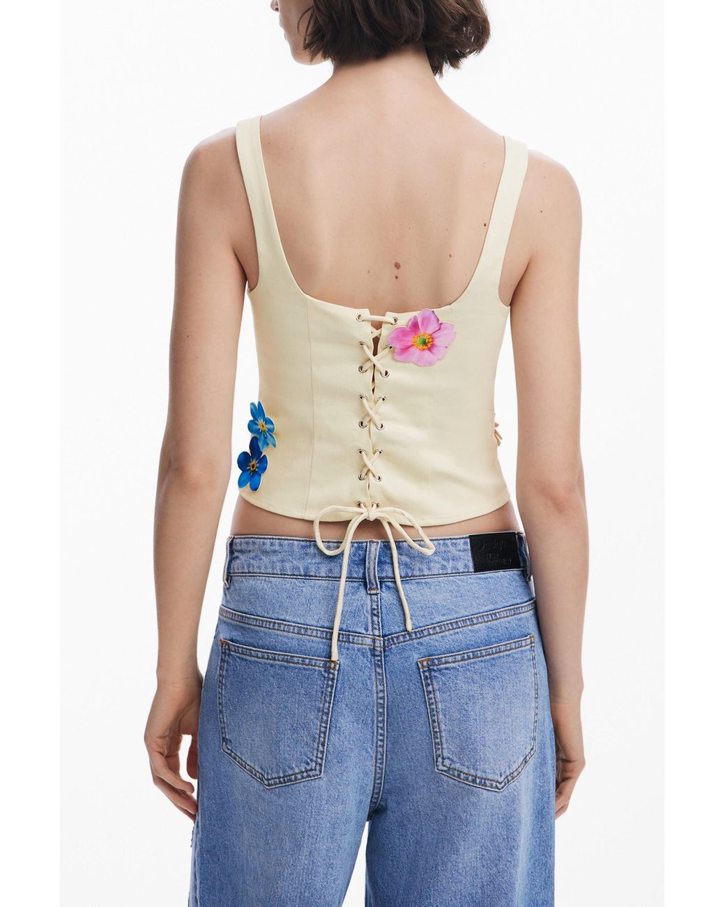Desigual Blue Tyler Mcgillivary Floral Corset Blouse, Cotton