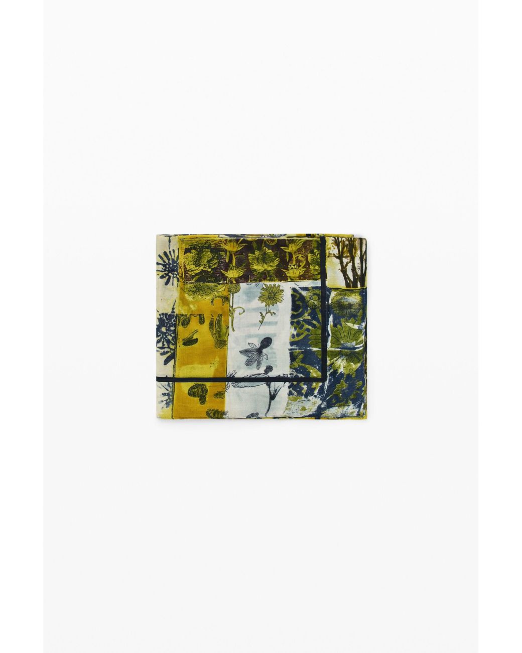Desigual Green Rectangular Patterned Foulard, Viscose