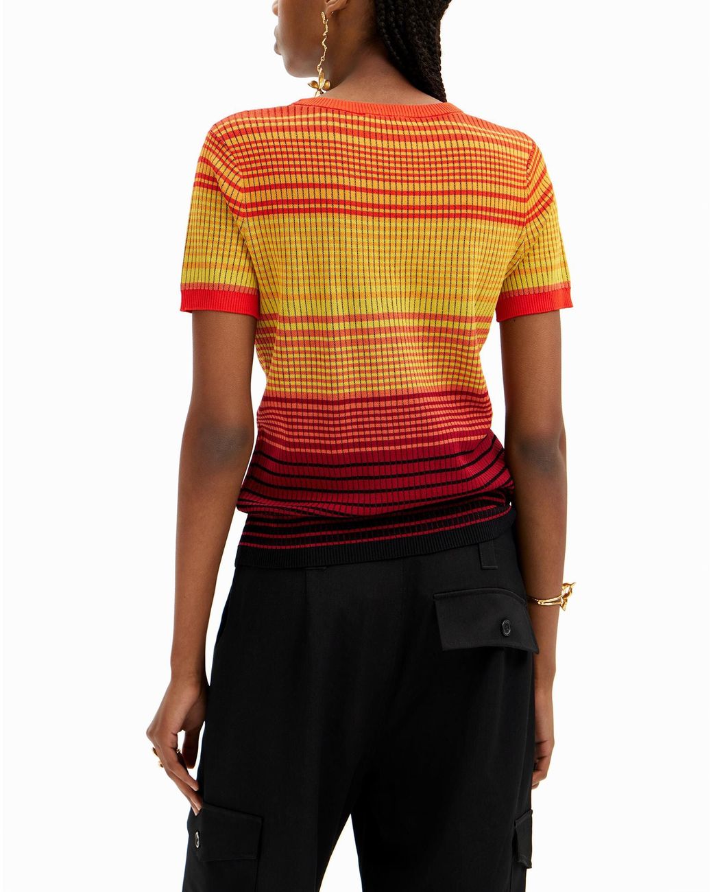 Desigual Red Knit Palm Tree T-Shirt