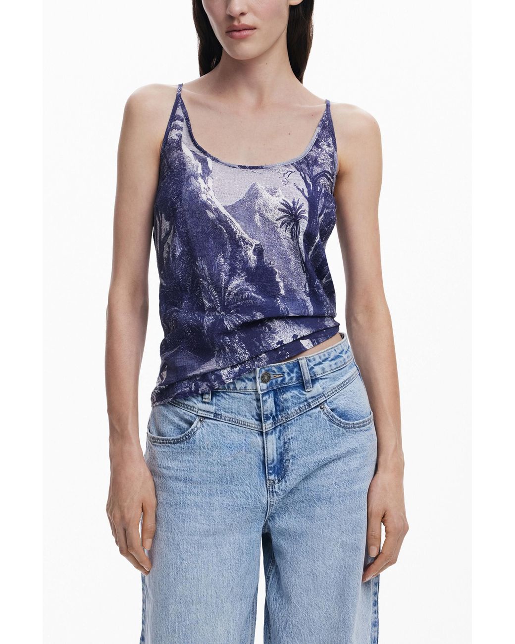 Desigual Blue T-Shirt Designed By Mr. Christian Lacroix, Viscose