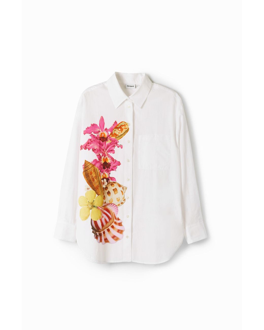 Desigual White M. Christian Lacroix Shells Shirt, Cotton