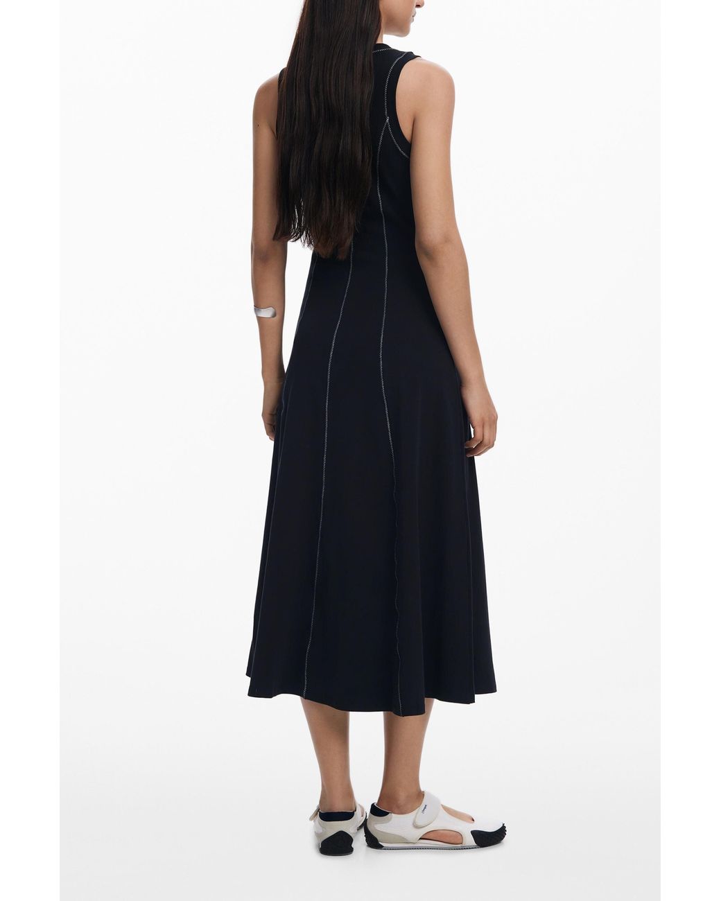 Desigual Blue A-Line Seam Dress, Cotton