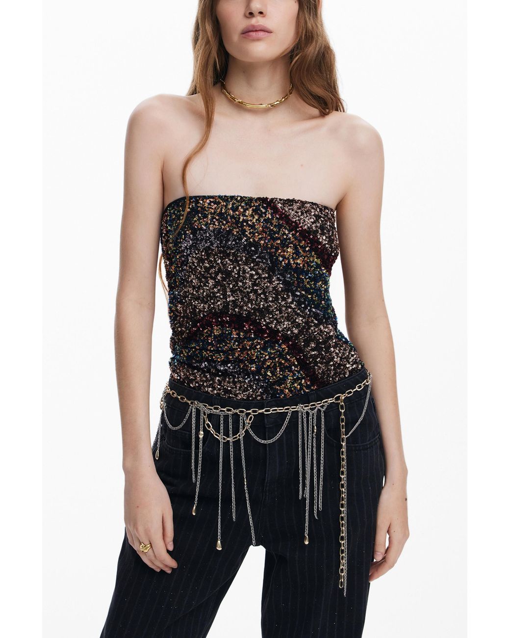 Desigual Blue Sleeveless Knit Top, Polyester