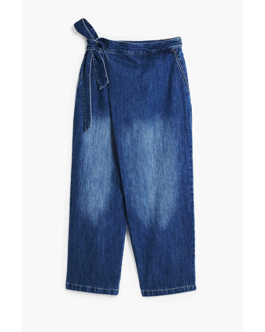 Desigual Blue Baggy Wrap-Style Jeans, Cotton