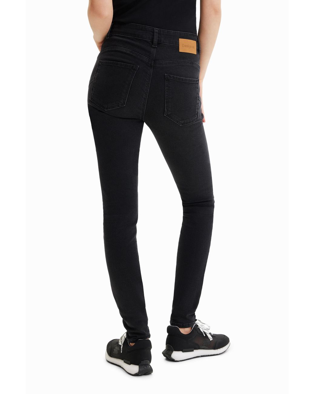 Desigual Black Push-Up Skinny Jeans, Cotton