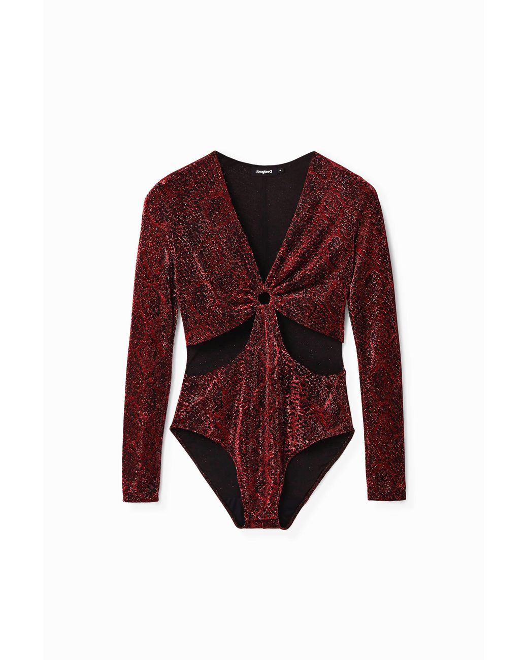 Desigual Red Shiny Cut-Out Body