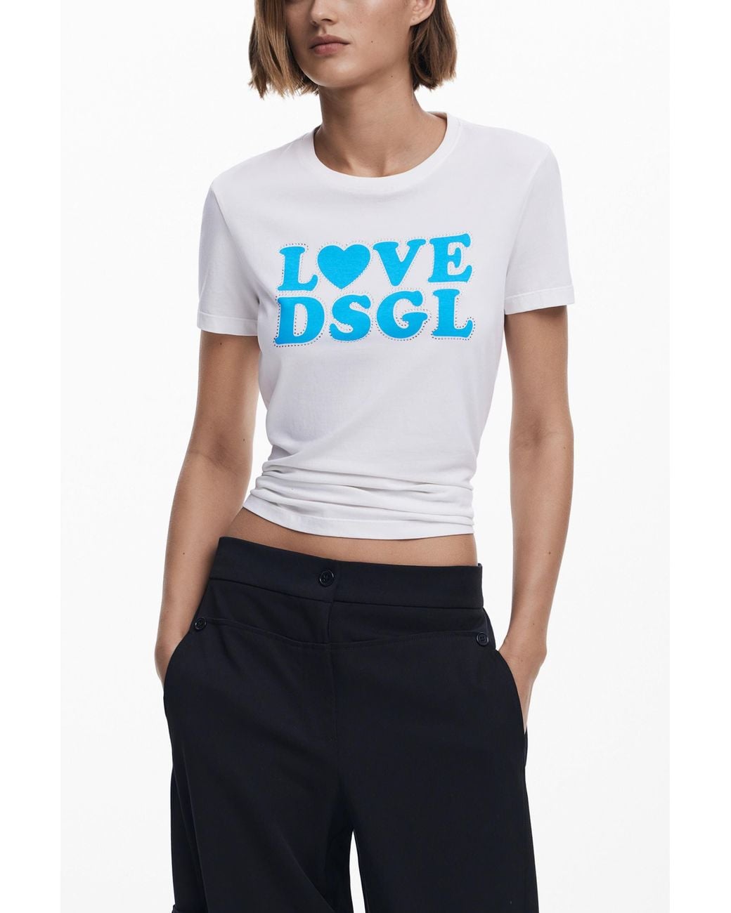 Desigual Blue Straight Plain Tailor Trousers