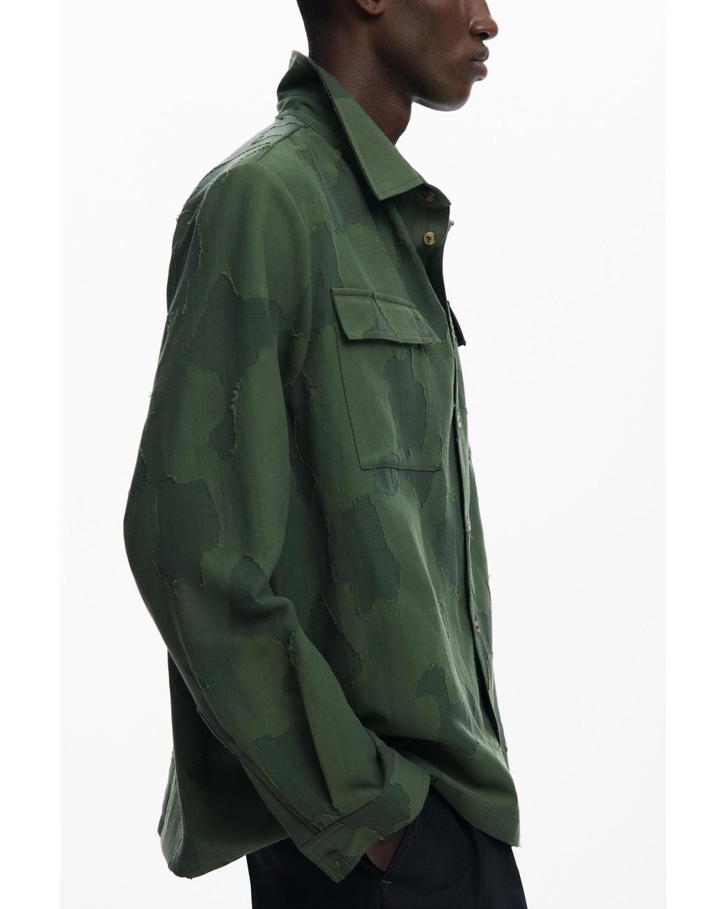Desigual Green Tactical Shirt for men