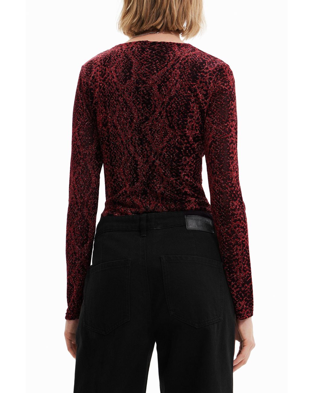 Desigual Red Shiny Cut-Out Body