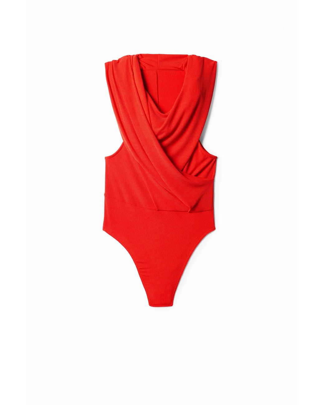 Desigual Red Nathy Peluso Hooded Bodysuit, Polyester