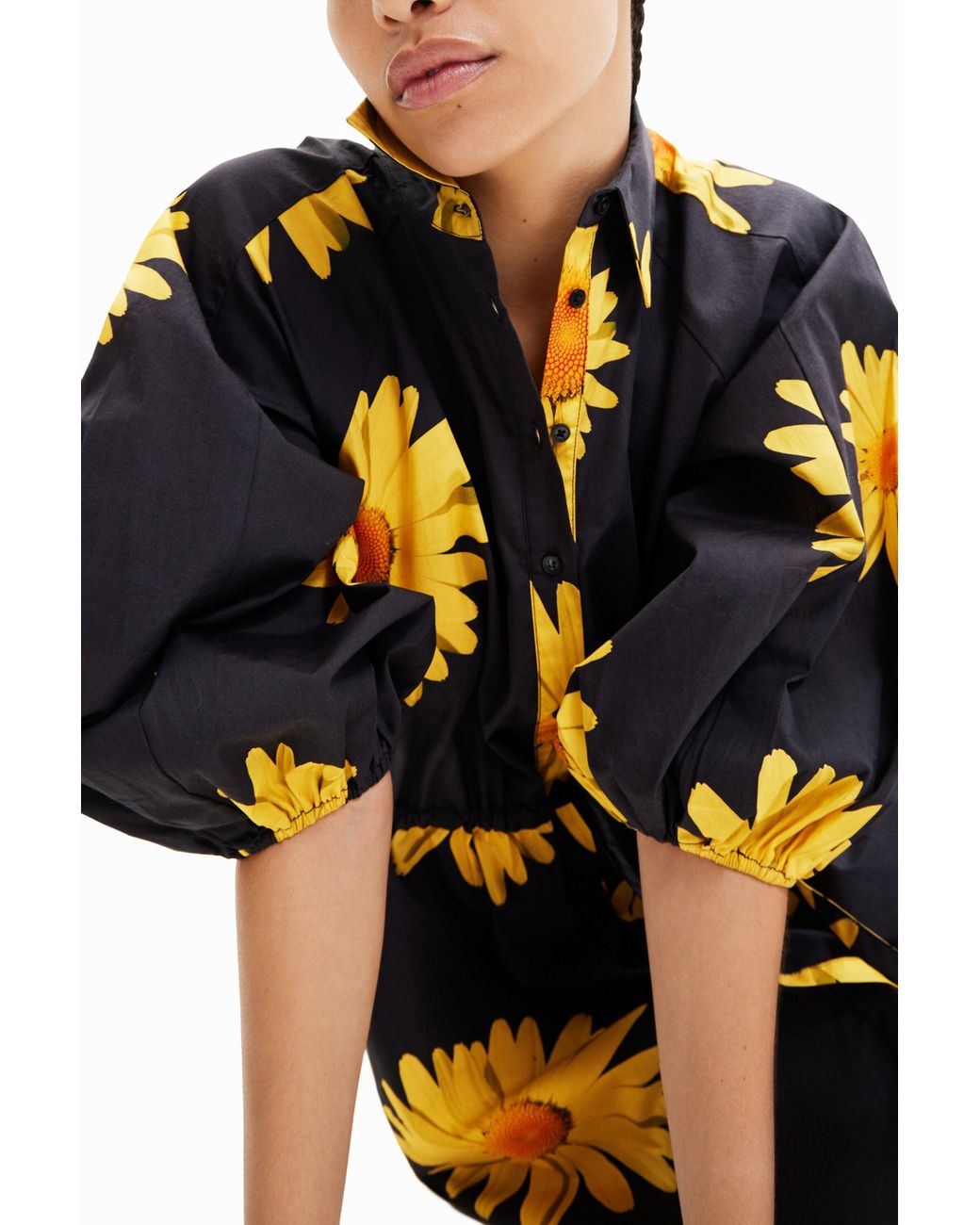 Desigual Black M. Christian Lacroix Daisy Shirt Dress, Cotton