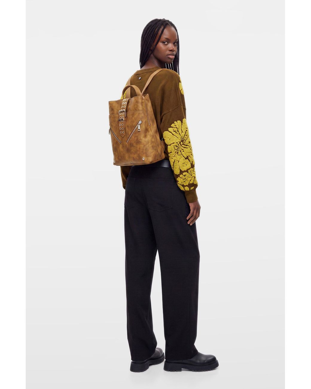 Desigual Natural Mini Small Backpack, Polyurethane