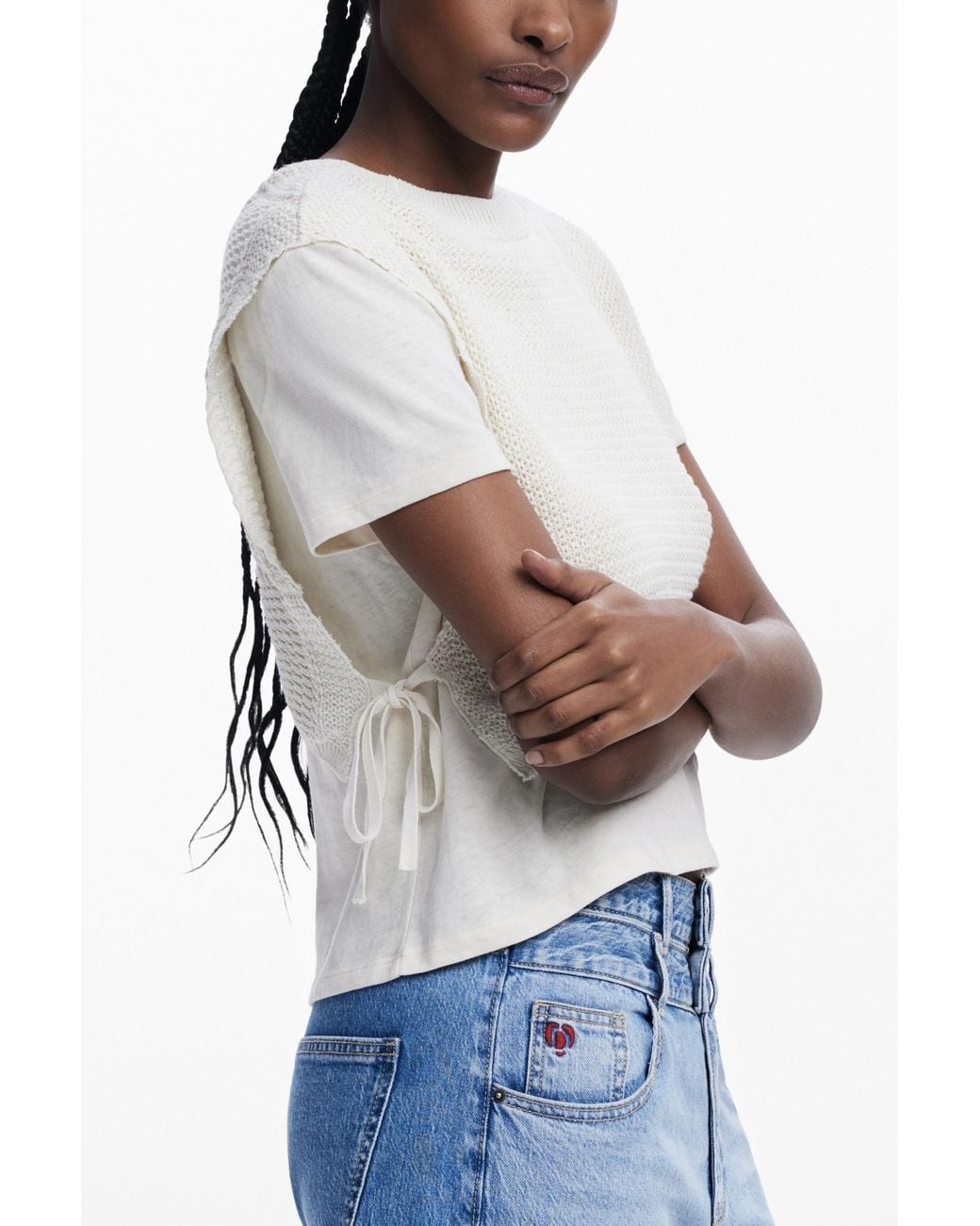 Desigual White 2-In-1 T-Shirt Vest
