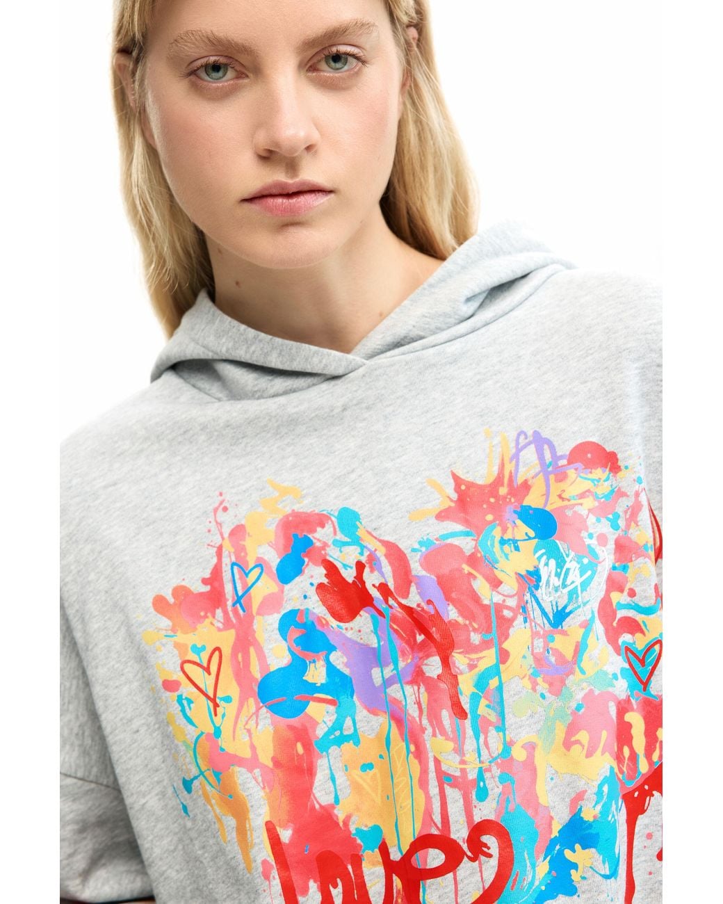 Desigual White Mickey Mouse Sweatshirt, Cotton