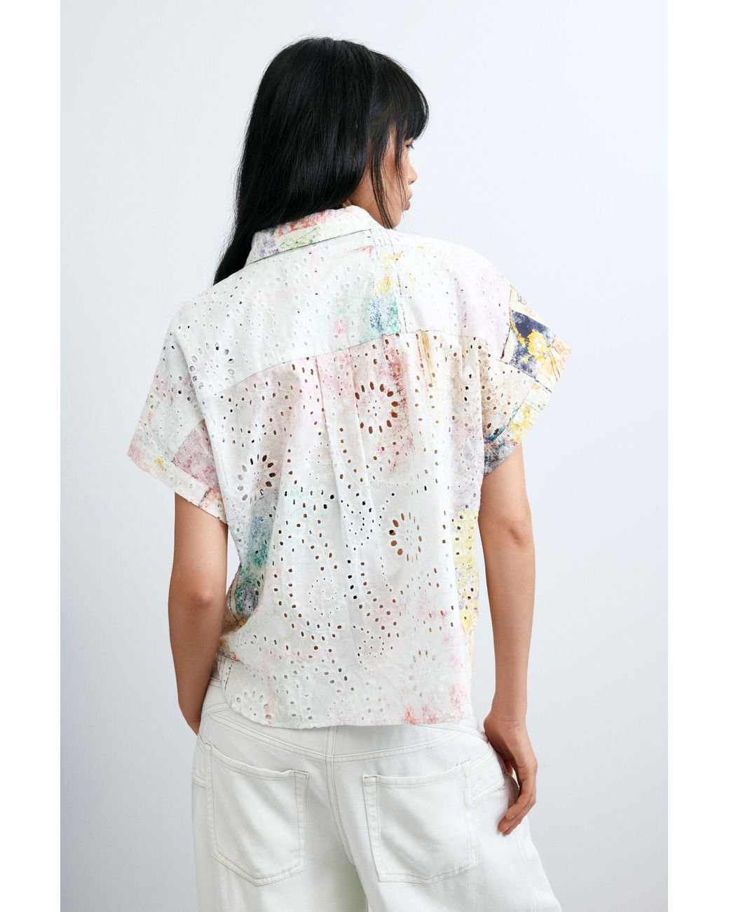 Desigual Black Short-Sleeve Cotton Shirt, Cotton