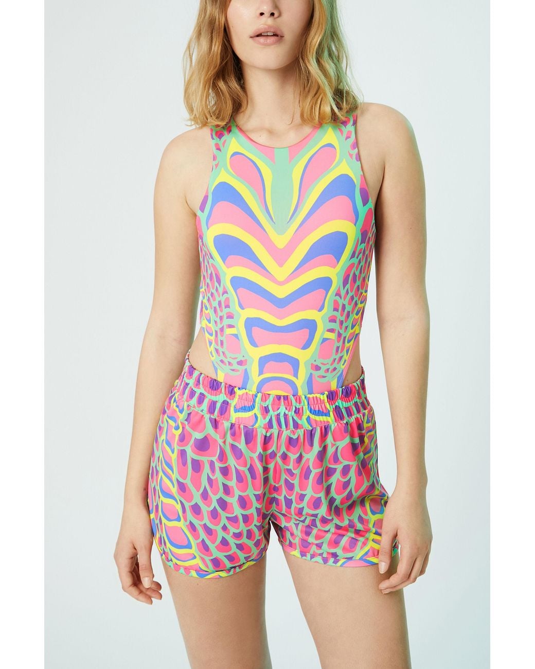 Desigual White Bodysuit High Cut, Polyester