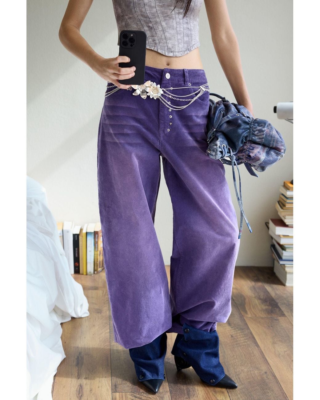 Desigual Blue Gradient Denim Pants, Cotton