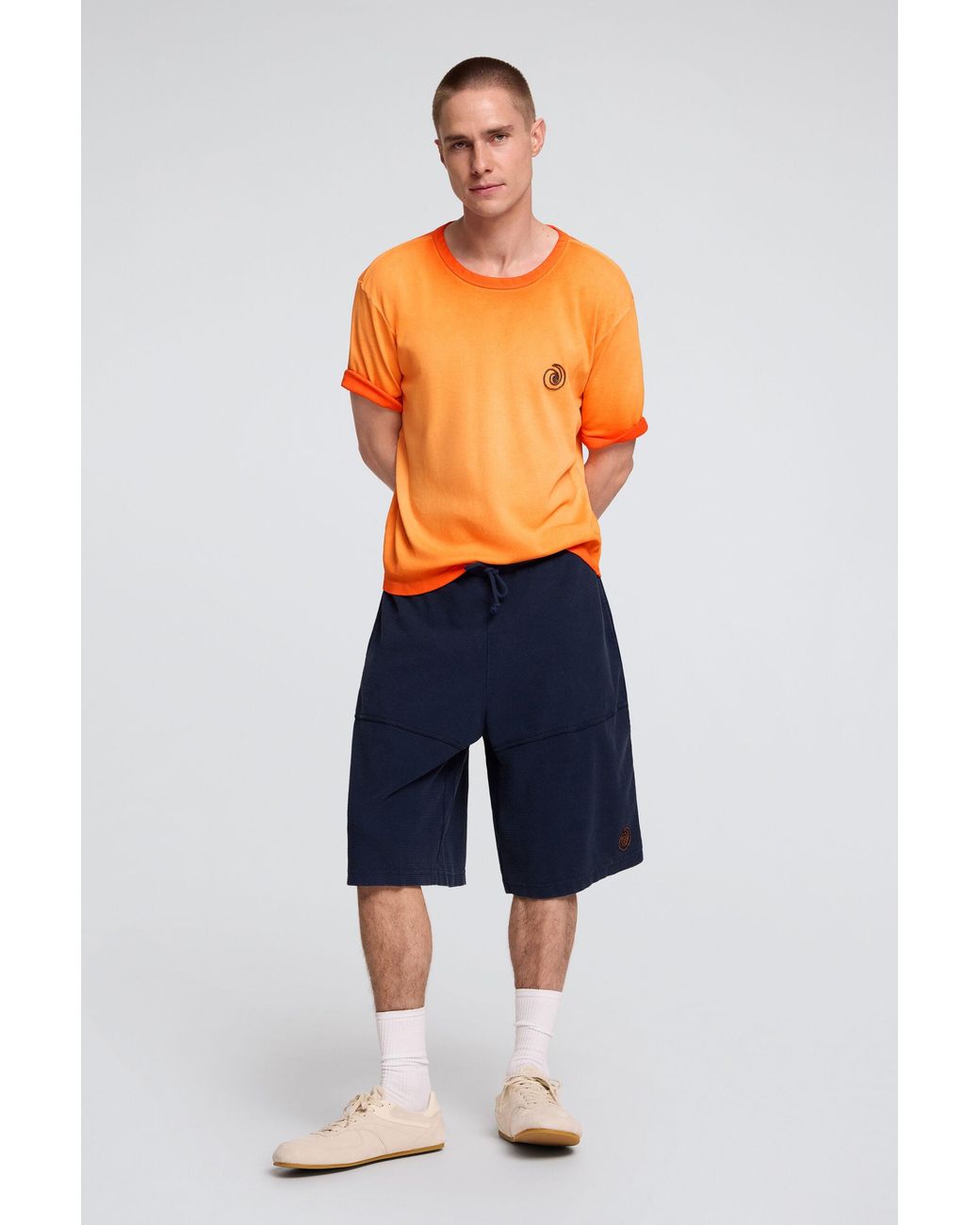 Desigual Orange Gradient Knit T-Shirt, Cotton for men