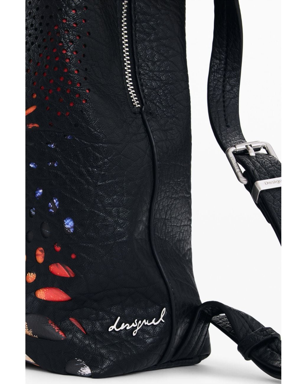 Desigual Black Mini Butterfly Backpack, Polyurethane