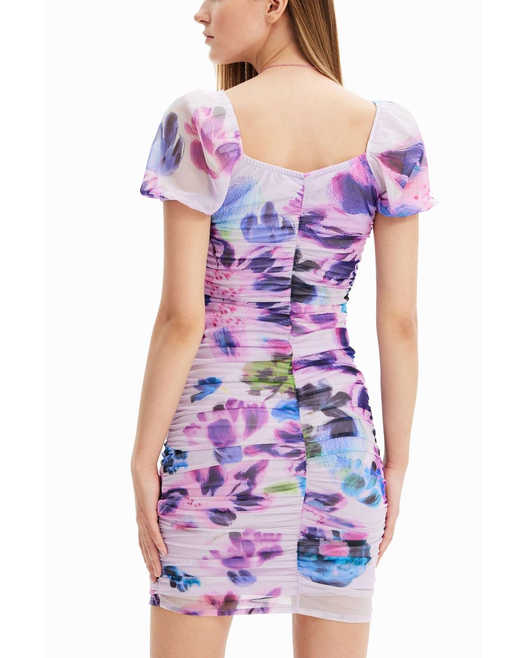 Desigual Purple M. Christian Lacroix Short Ruched Dress, Polyester
