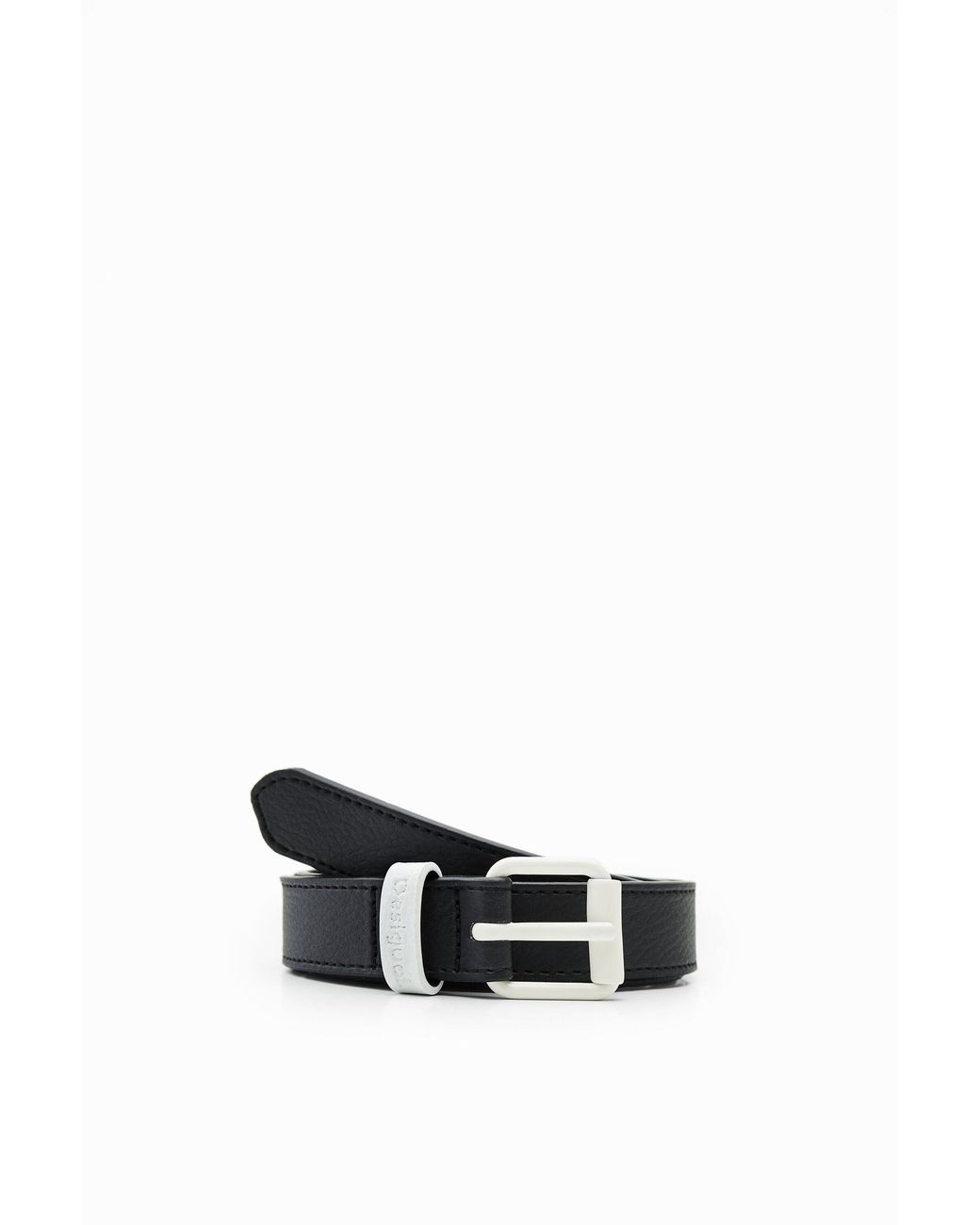 Desigual White Contrasting Buckle Belt