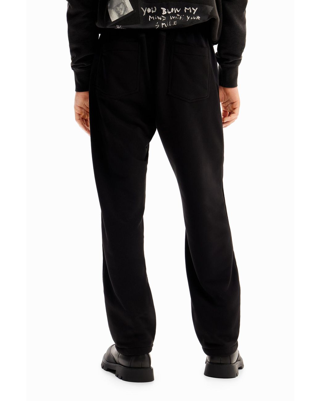 Desigual Black Hybrid Pleated Trousers for men