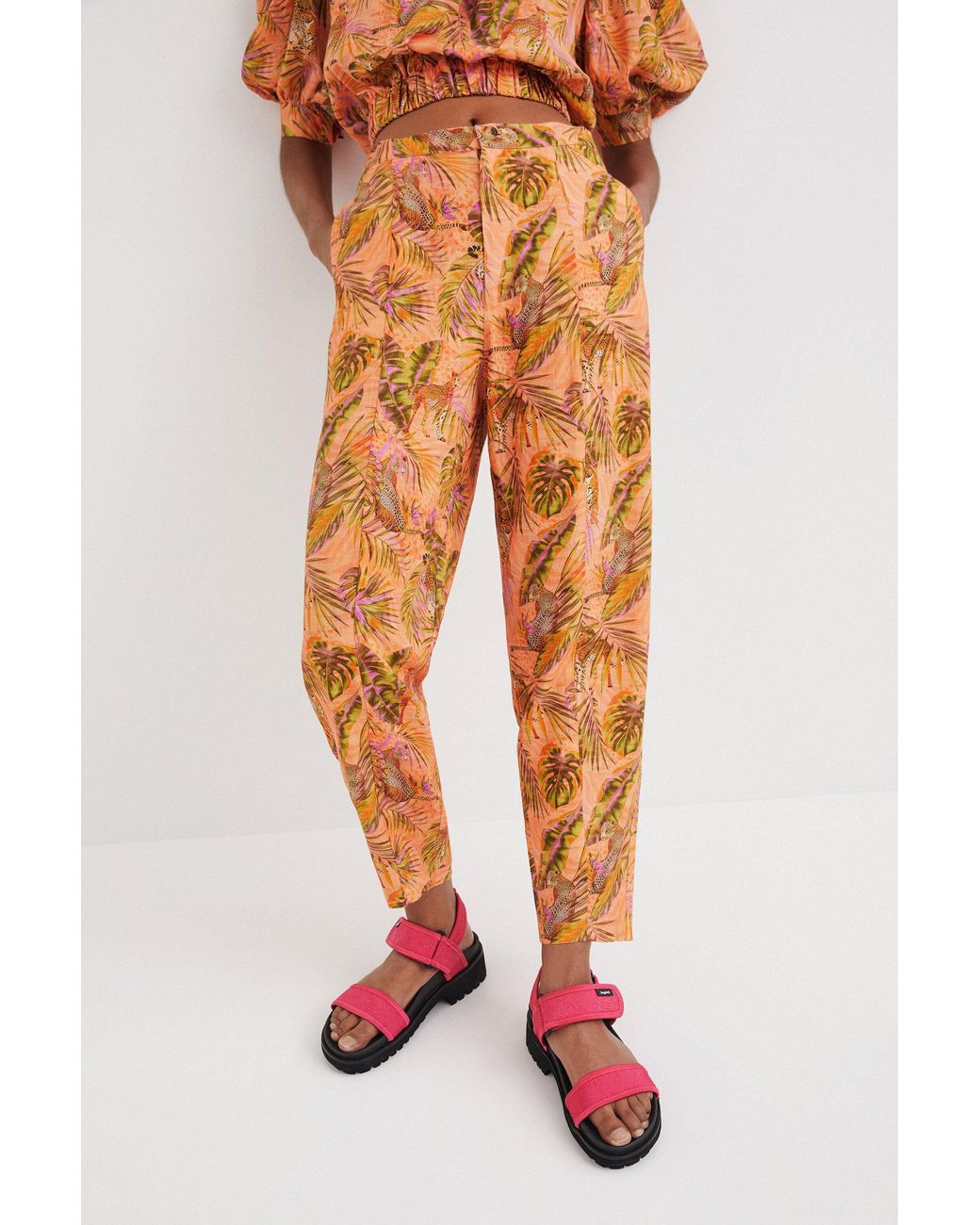 Desigual Orange Mango Safari Trousers