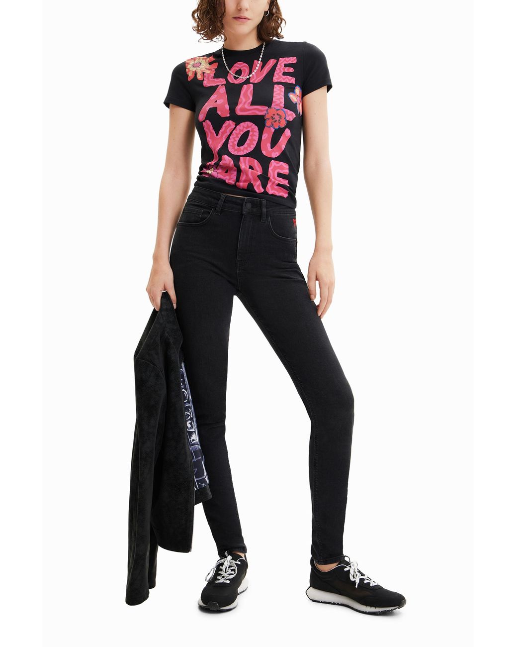 Desigual Black Push-Up Skinny Jeans, Cotton