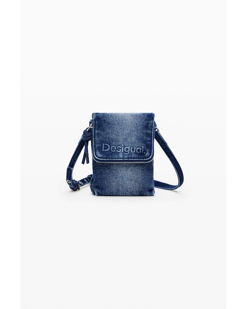 Desigual Blue Medium Denim Phone Holder, Cotton