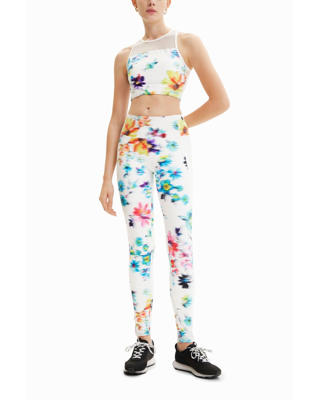 Desigual Blue Floral Sport Top