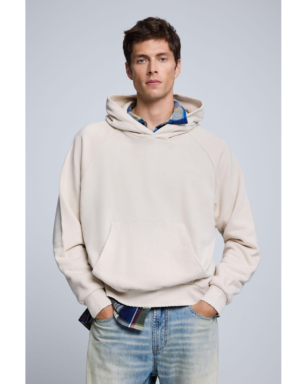 Desigual Natural Hoodie, Cotton for men