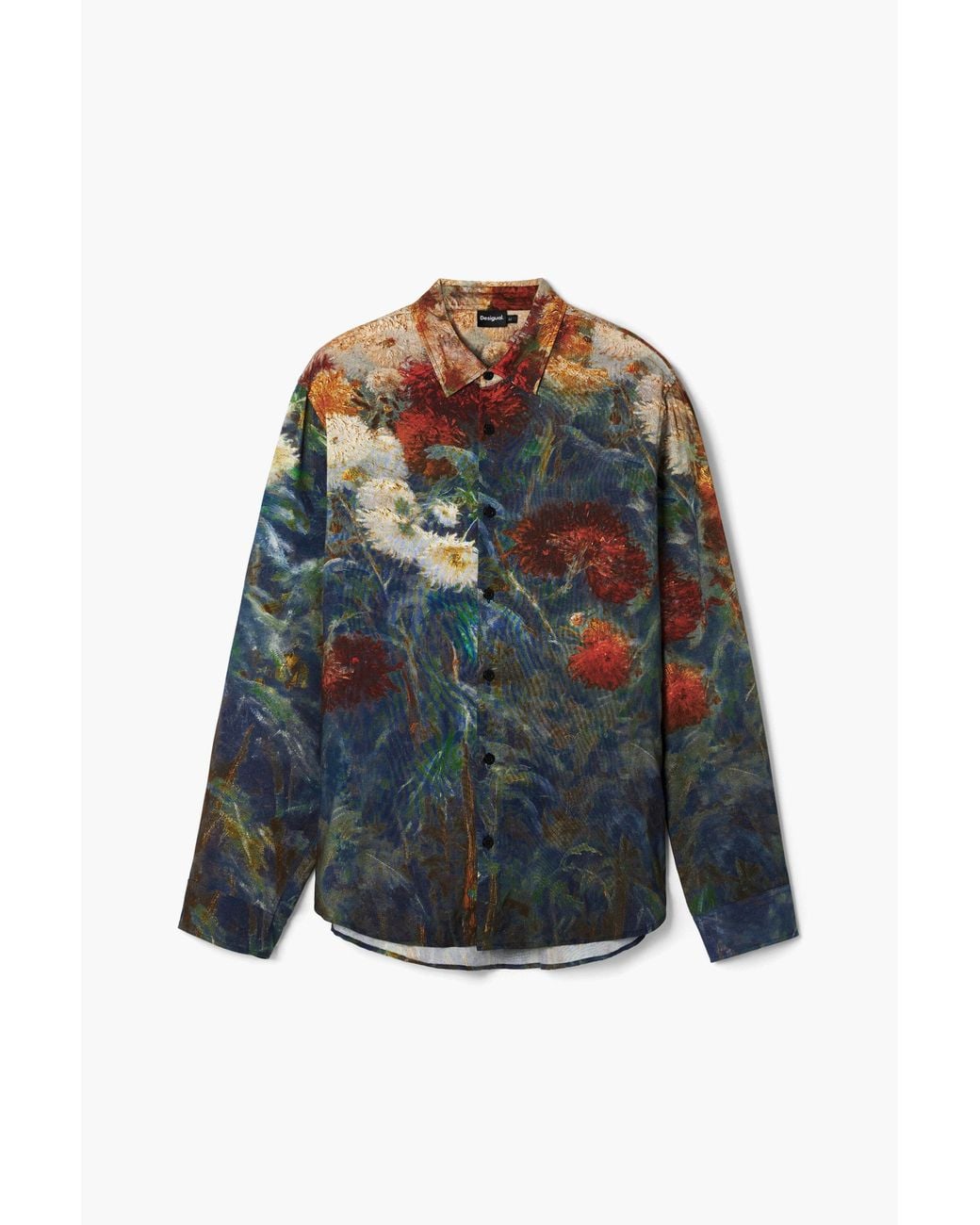 Desigual Blue Landscape Shirt, Viscose for men