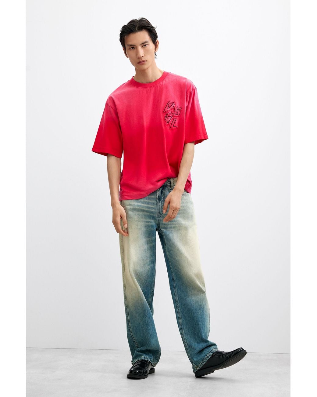 Desigual Embroidered Mickey T-Shirt, Cotton for men