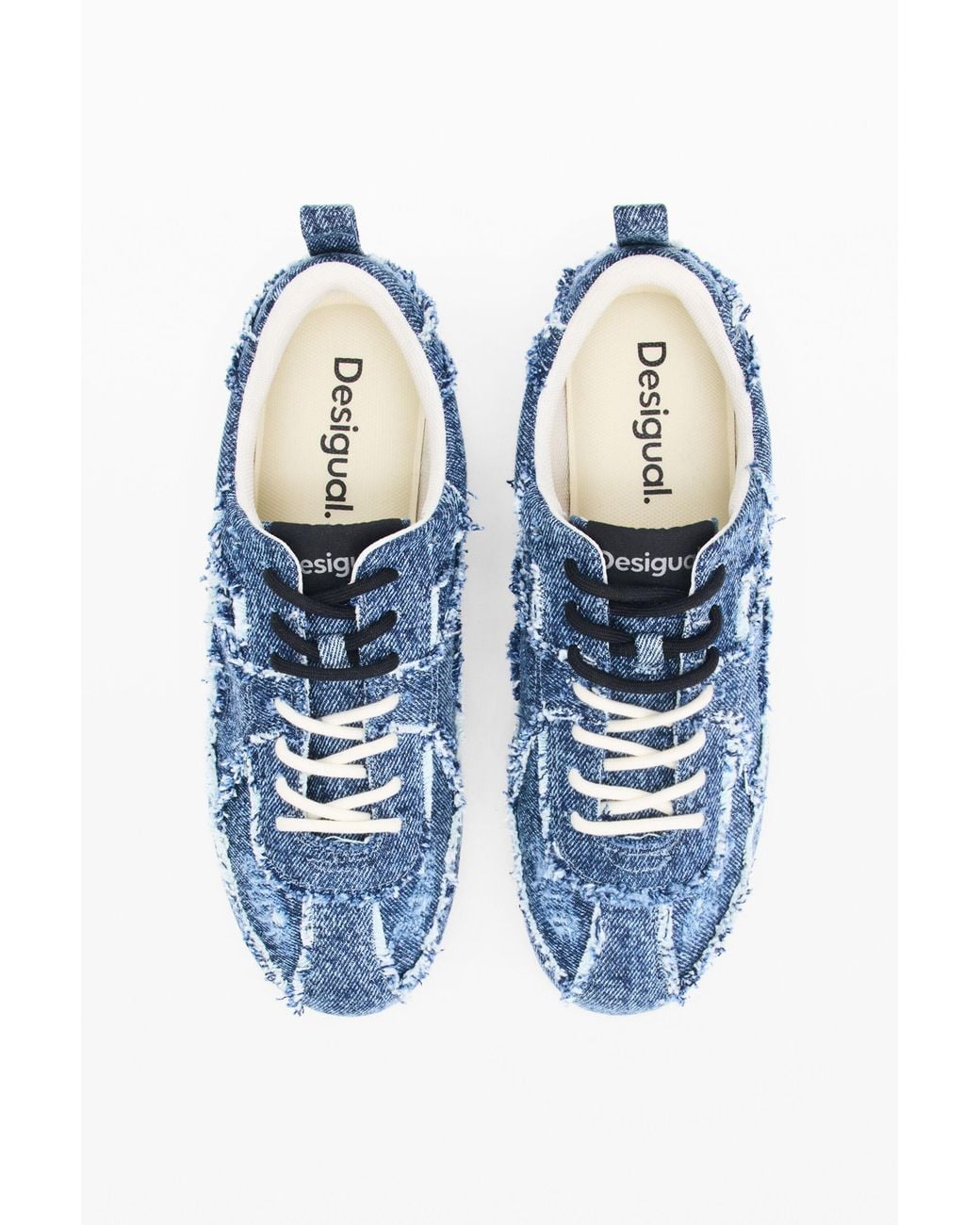 Desigual Blue 100% Cotton Sneakers, Cotton