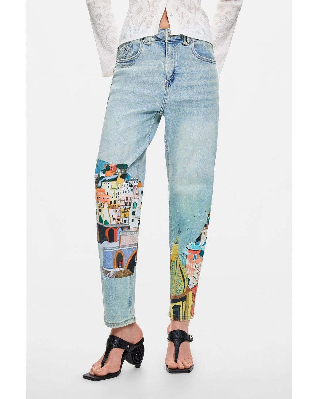 Desigual Blue Amalfi Balloon Jeans, Cotton