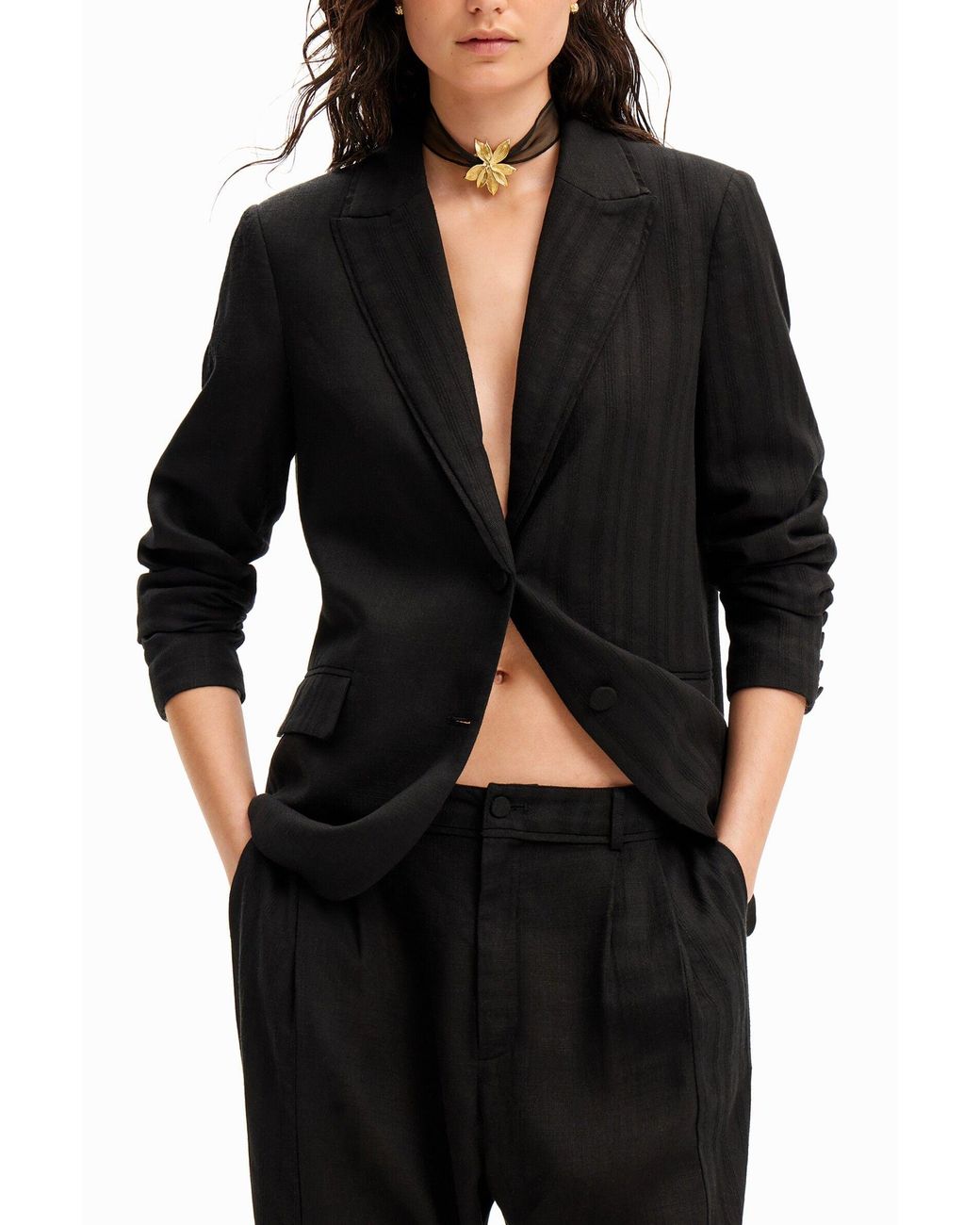 Desigual Black Rustic Tailored Trousers