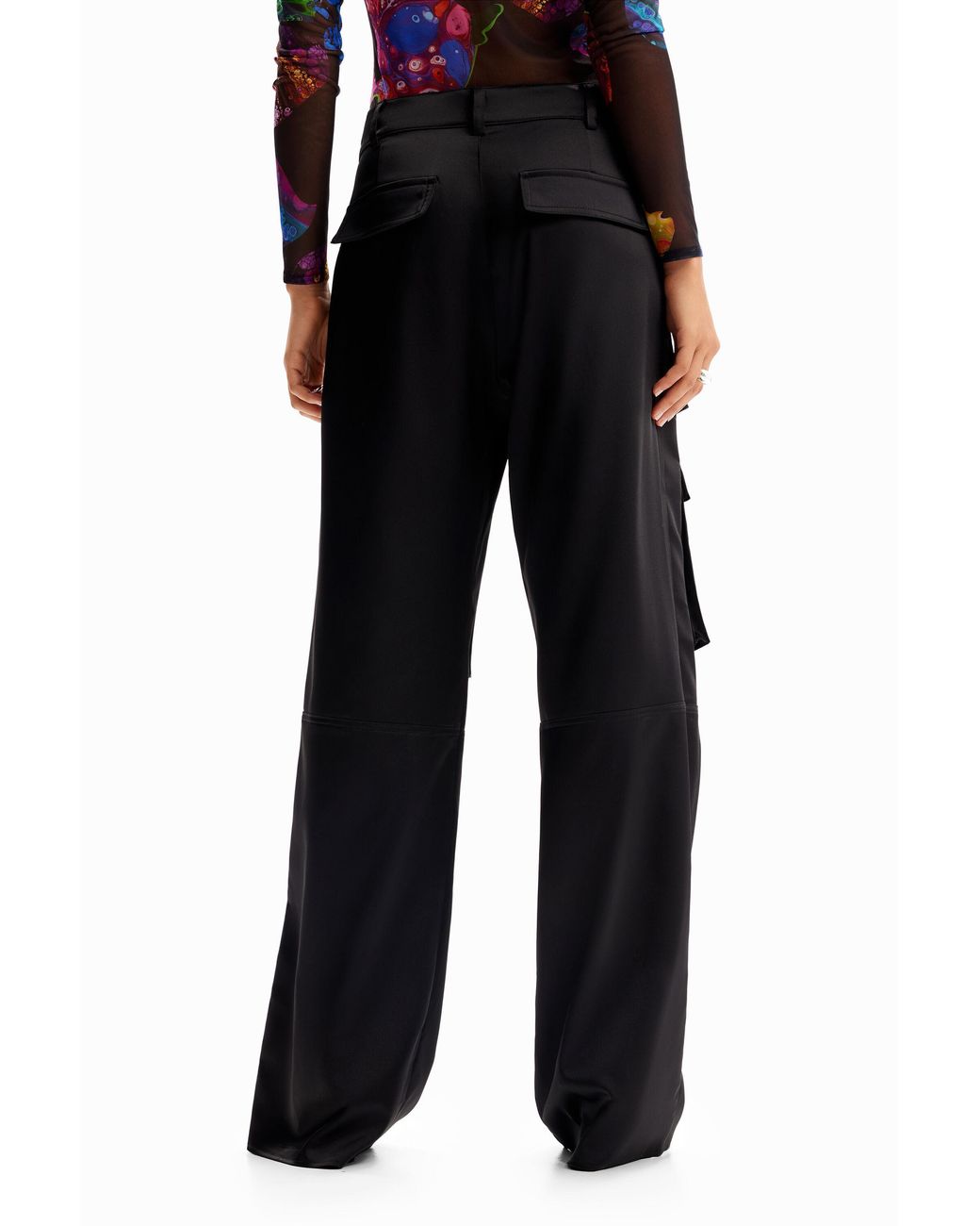 Desigual Black M. Christian Lacroix Cargo Trousers, Polyester