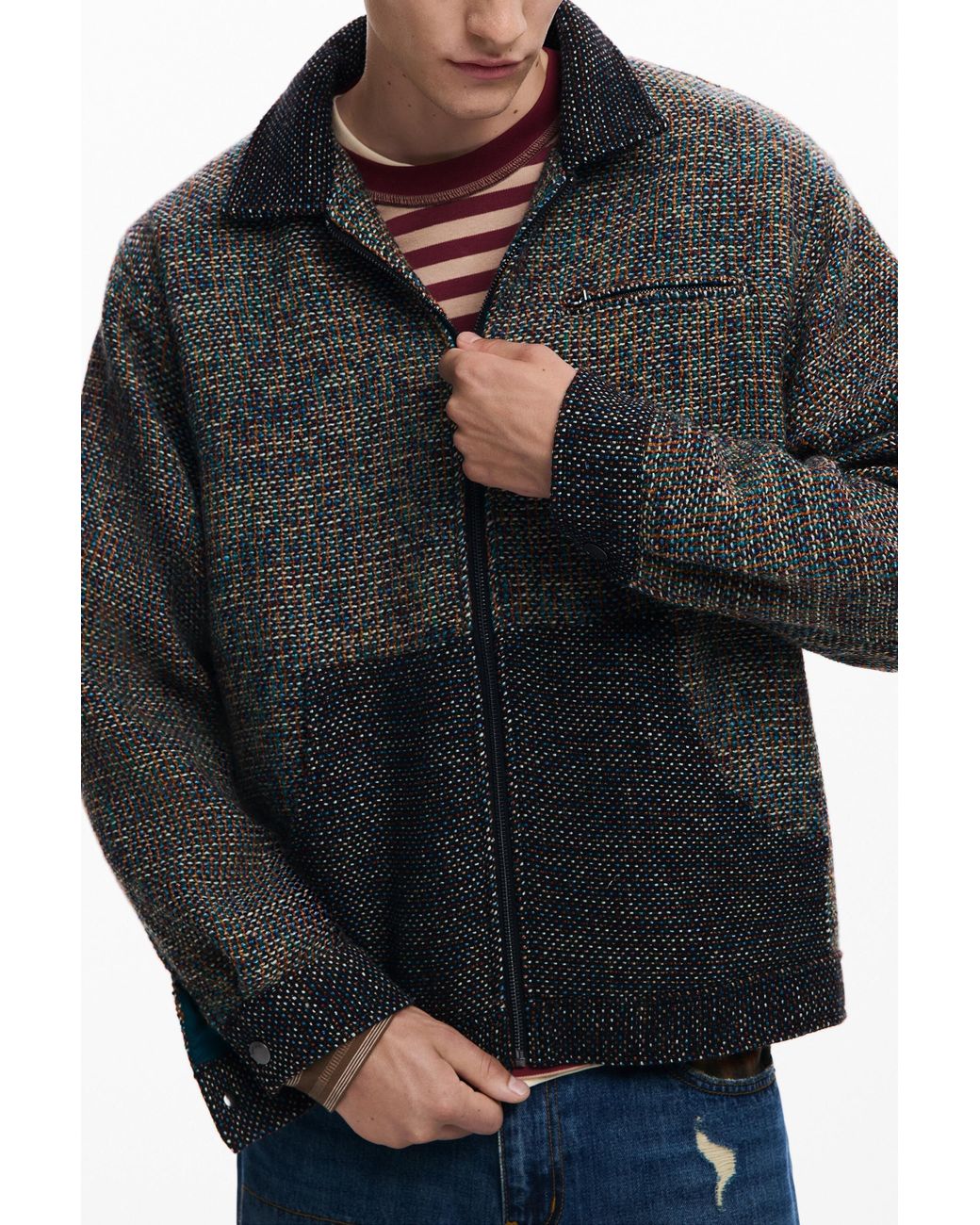 Desigual Black Mottled Pocket Jacket for men