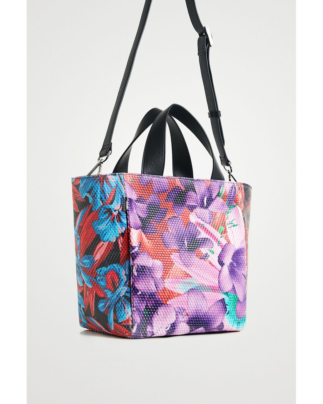 Desigual Pink Floral Handbag, Polyurethane