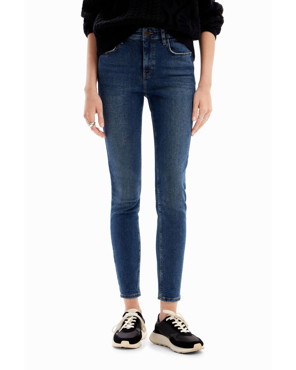 Desigual Blue Push-Up Skinny Jeans, Cotton