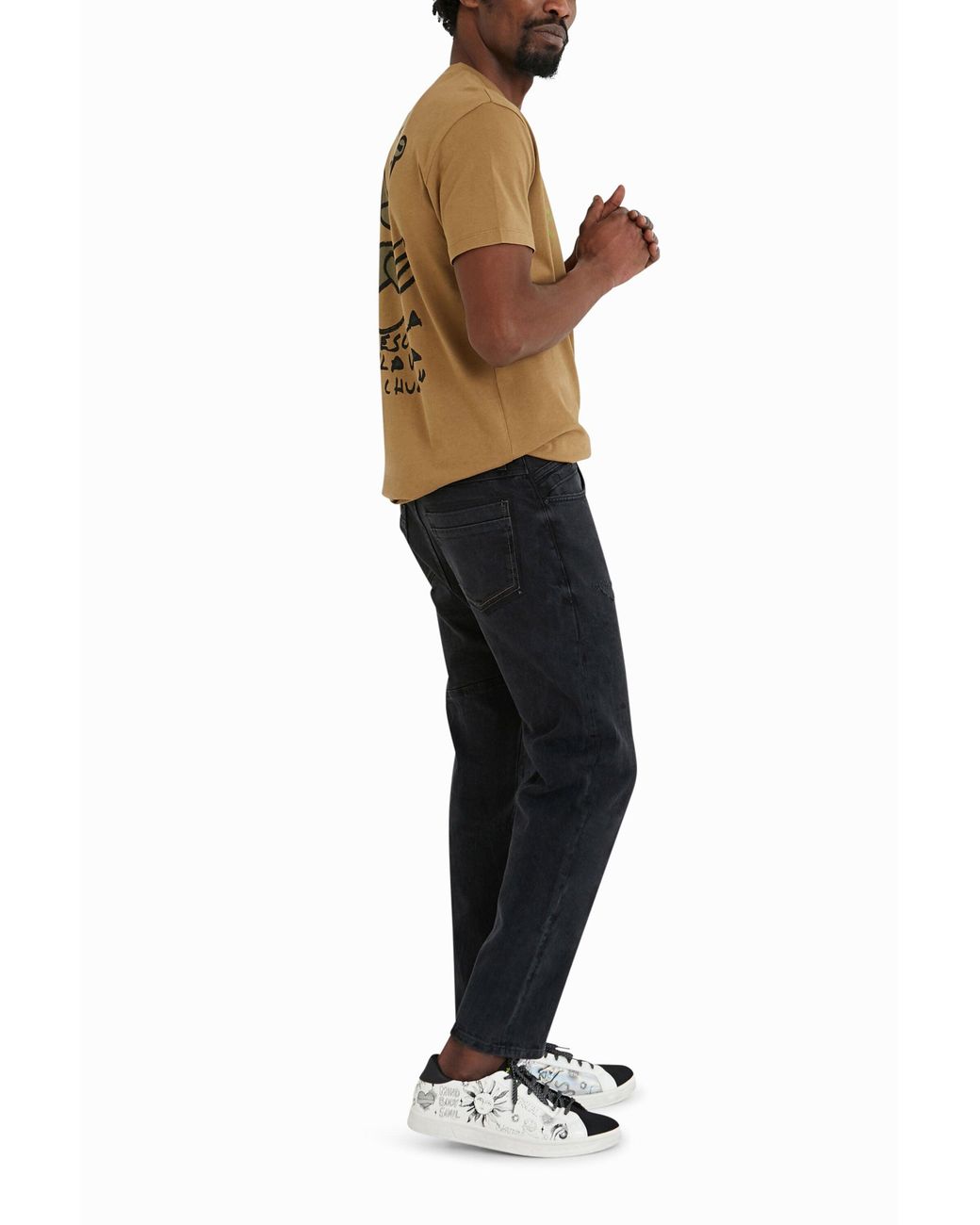 Desigual Blue Straight Jeans Dark, Cotton for men