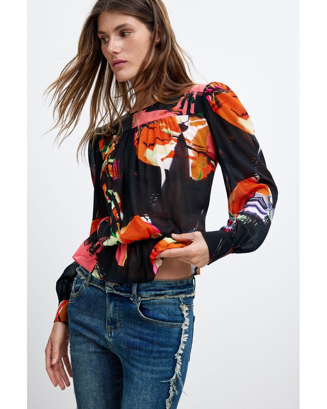 Desigual Blue Printed Blouse. C. Lacroix, Viscose